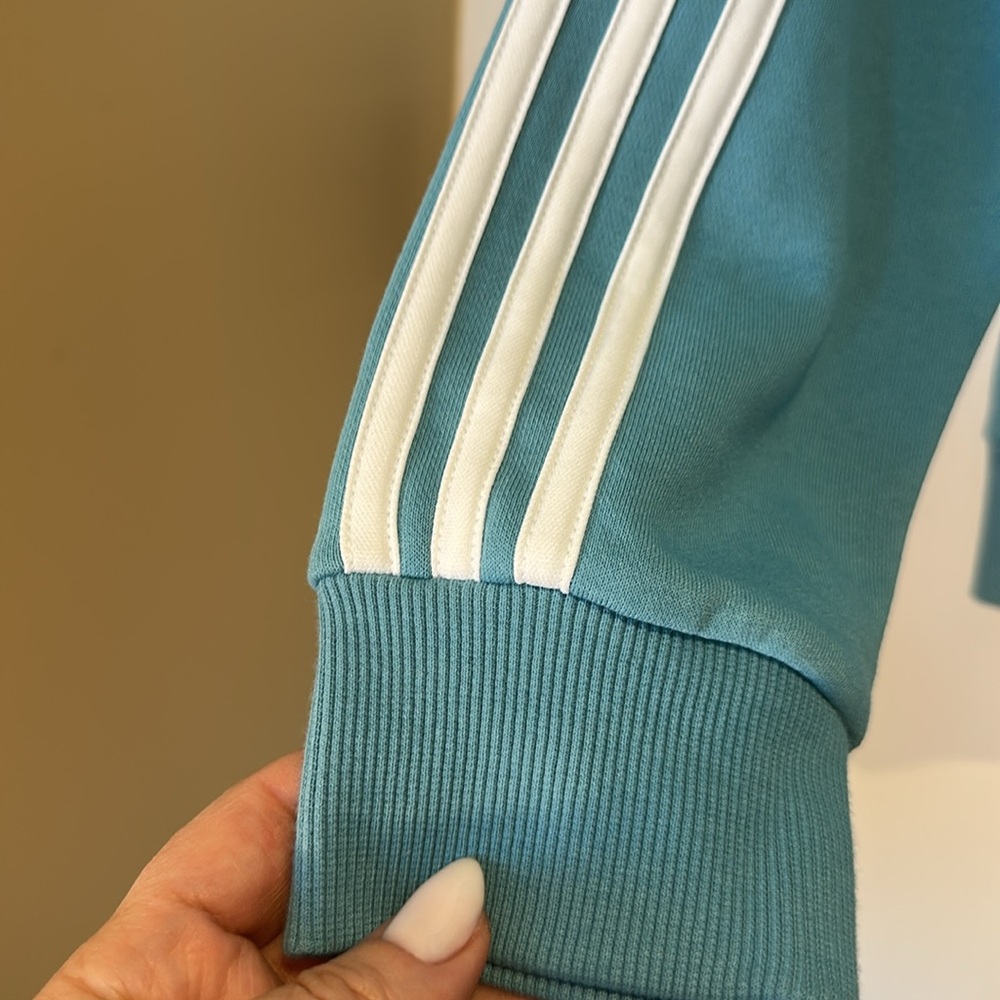 NWT Adidas men’s blue 3 striped hoodie size S - Picture 4 of 11
